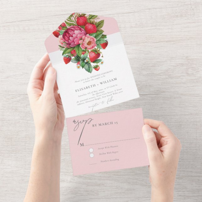 Elegant Jordgubbar och Bröllop OSA av Peonies (Tearaway)