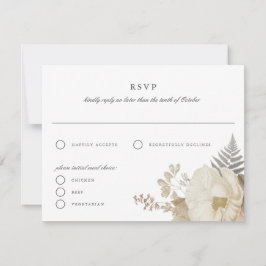 Elegant jordnära blommig bröllops-RSVP-svarskort  Inbjudningar