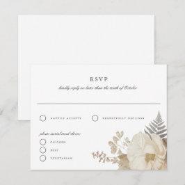 Elegant jordnära blommig bröllops-RSVP-svarskort  Inbjudningar