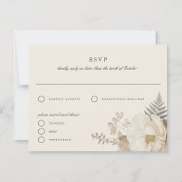 Elegant jordnära blommig krämfärgad RSVP-svarskort Inbjudningar
