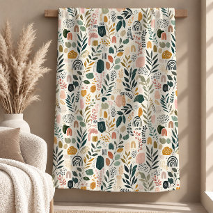 Elegant jordnära boho regnbåge blommig filt