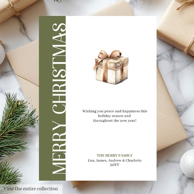 Elegant jordnära färger Julhälsningar Design Julkort (Elegant Earthy Colors Holiday Greetings Design)