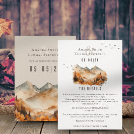 Elegant Jordskred vid höstmontenelandskapet bröllo Tilläggskort