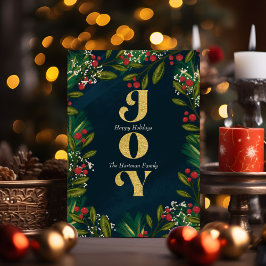 Elegant Joy Berry-Helgdag fotokort för jul Inbjudningar
