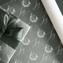 Elegant Joy Calligraphy Garland Wandeans Monogram Presentpapper