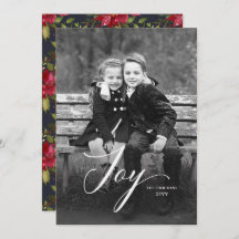 Elegant Joy Script Poinsettia jul-Fullt Foto