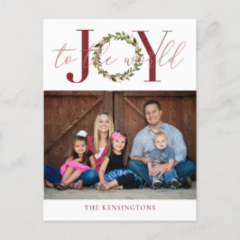 Elegant Joy to World jul Helgdag Photo Helg Vykort