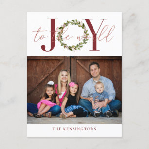 Elegant Joy to World jul Helgdag Photo Helg Vykort