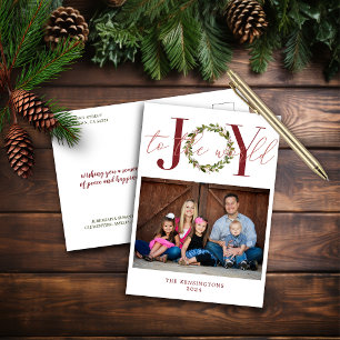 Elegant Joy to World jul Helgdag Photo Helg Vykort