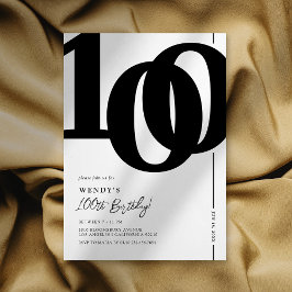 Elegant Jubileum 100-årsfirande Födelsedagsinbjuda Inbjudningar