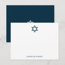 Elegant judisk stjärna av David Note Card Tack Kort