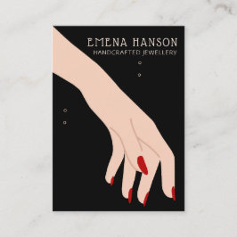 Elegant Juelry Black Bracelet Hand-visning Visitkort