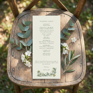 Elegant jugendblommig bröllopsprogram program