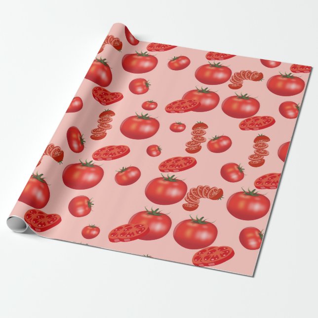 Elegant Juicy Red Tomato och Tomato Slices Presentpapper (Utrullad)