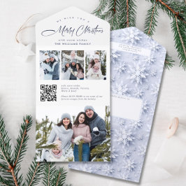 Elegant Jul 4-fotokort för Hälsning QR-Helgdag