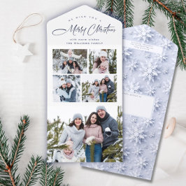 Elegant Jul 5 Photo Hälsning Helgdag Card
