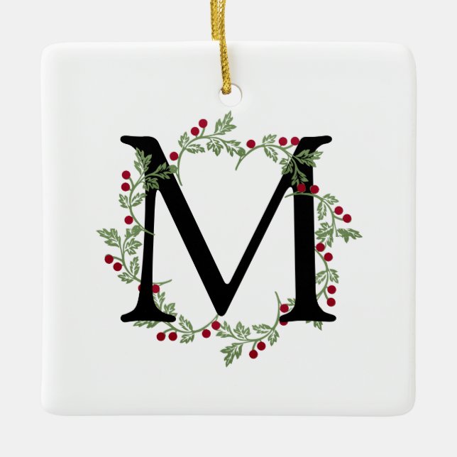 Elegant jul - andedräkt Monogram Julgransprydnad Keramik (Framsida)