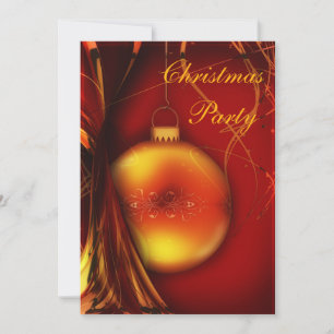 Elegant Jul Bauble Dubbla Sided Inbjudningar