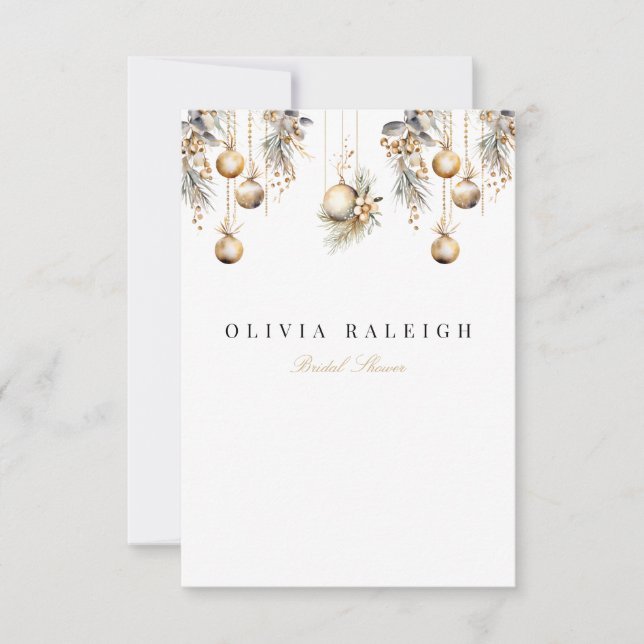 Elegant Jul Blommigt Inbjudningskort för möhippan (Framsida)