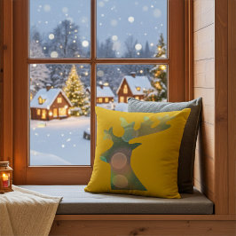 Elegant jul Bokeh Reindeer Head Decorative Kudde