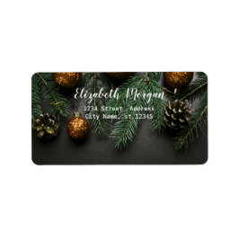 Elegant Jul Bollar, Gräs Träd Gren Adressetikett