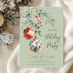 Elegant Jul Bollar Julfest Inbjudningar
