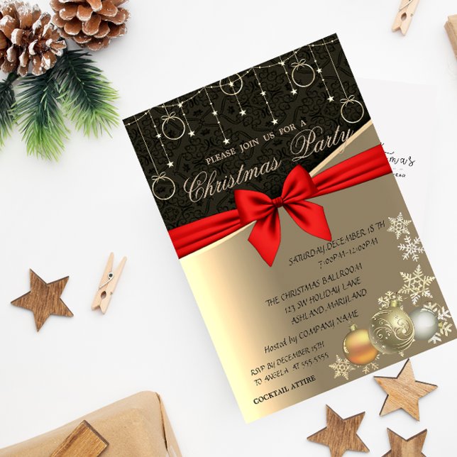 Elegant jul Bollar, korporerad jul Party Inbjudningar (Skapare uppladdad)