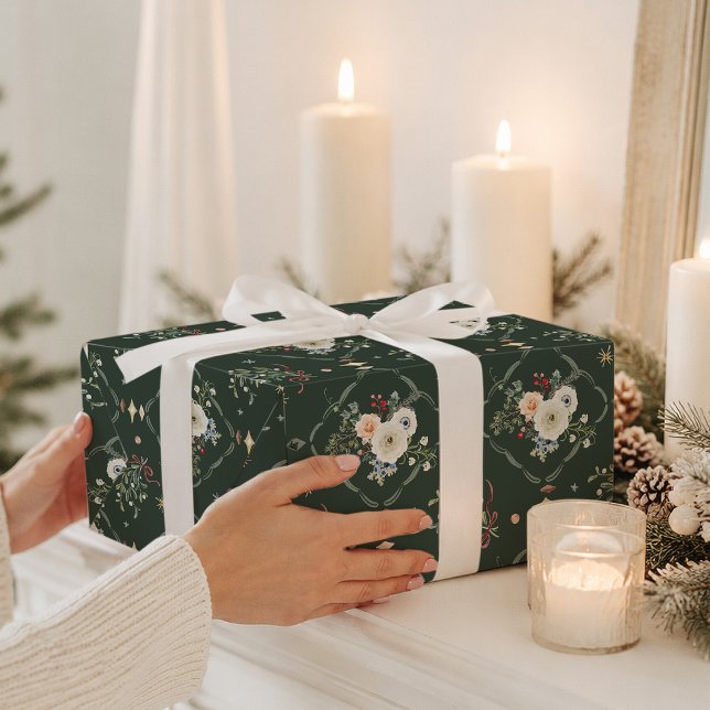Elegant jul Botanisk presentpapper  (Skapare uppladdad)