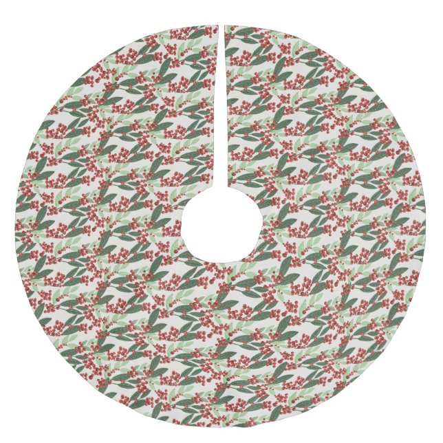 Elegant Jul Botaniska Berries Helgdag Julgransmatta Borstad Polyester (Framsidan)