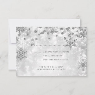 Elegant Jul Bröllop OSA Gnistra Silver Kort