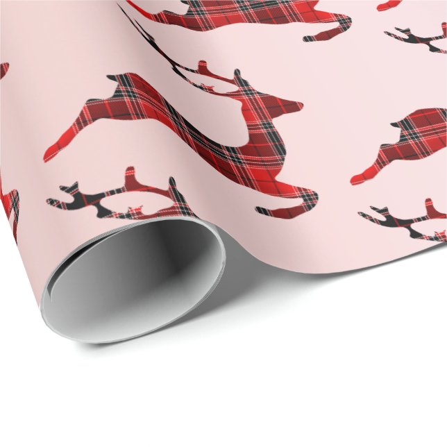 Elegant: Jul Buffalo Play Reindeer Ro Guld Presentpapper (Rullad Hörn)