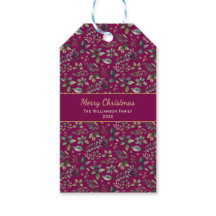 Elegant Jul Burgunderröd Blommig Skräddarsydd Julf