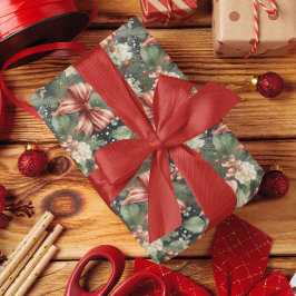 Elegant Jul Cheer Polkagrisars Bow Presentpapper