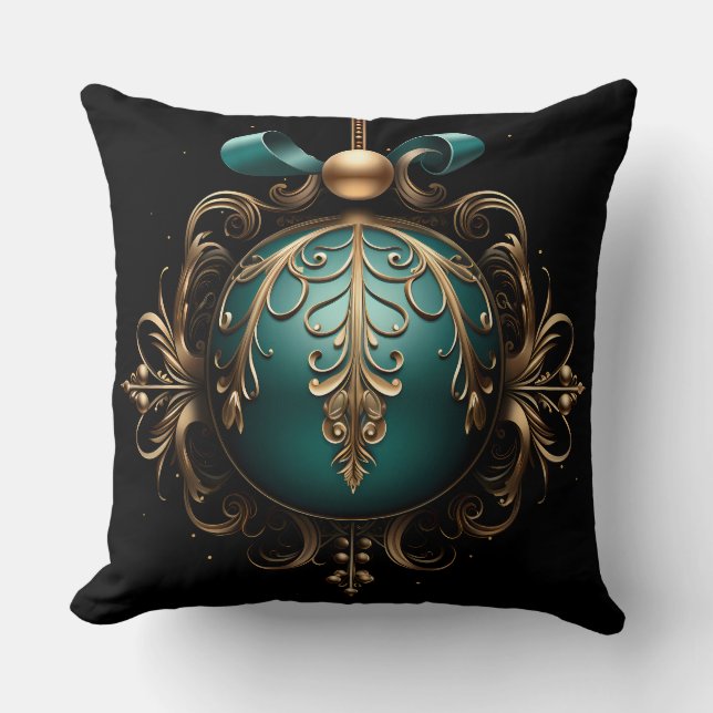 Elegant jul Dekorativ kudde - Baroque Ornament (Framsida)