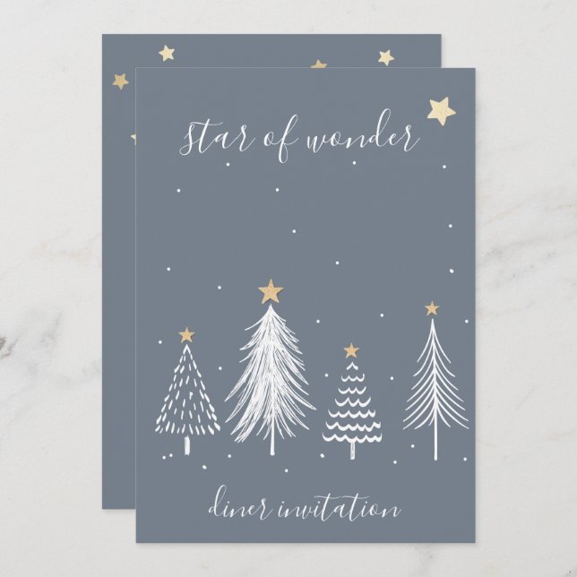 Elegant Jul Dining Party Inbjudningar (Fram/baksida)