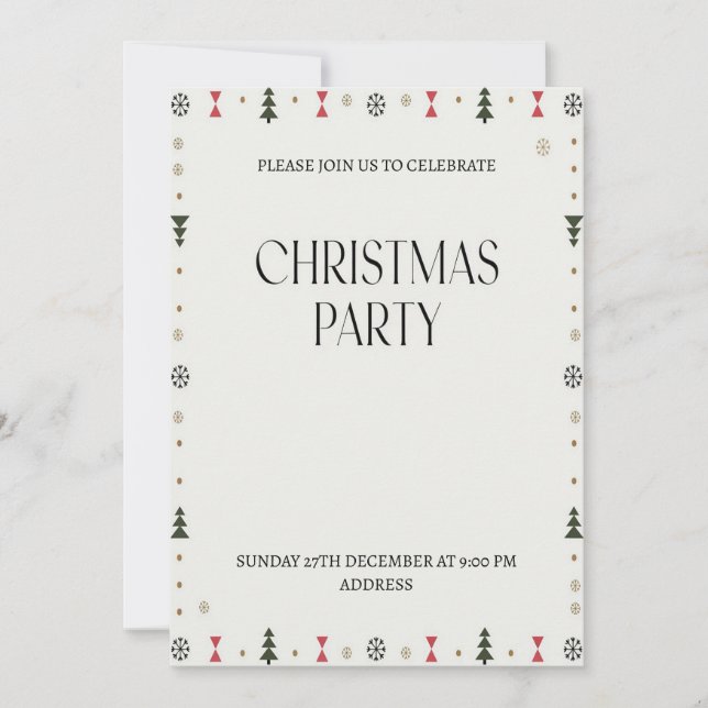 Elegant Jul Firande Glad Julfest Inbjudan (Framsida)