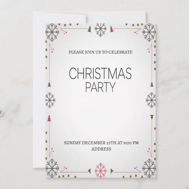 Elegant Jul Firande Glad Julfest Inbjudan (Framsida)