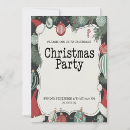 Elegant Jul Firande Glad Julfest Inbjudan