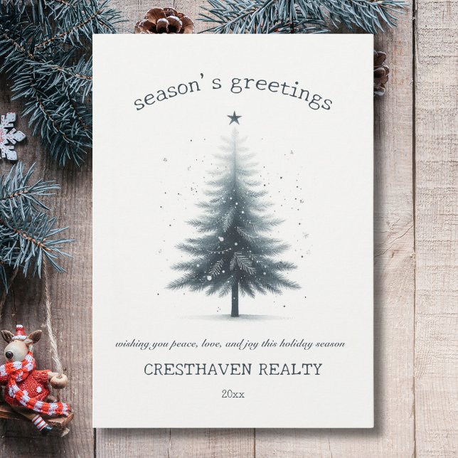 Elegant Jul för Företag Julkort (elegant minimalist corporate Christmas seasons greetings card for company business clients)