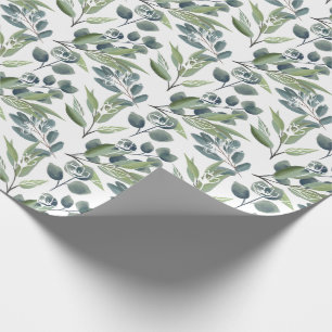 Elegant jul för vattenfärgvinterlövverk presentpapper