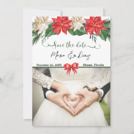 Elegant jul foto bröllop Spara datum-inbjudan Inbjudningar