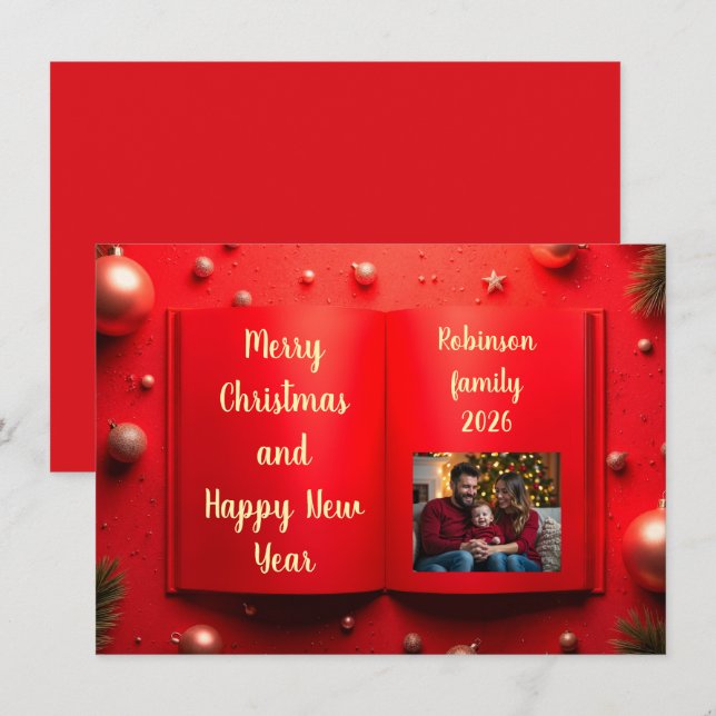 Elegant jul fotokort 2027 julkort (Fram/baksida)