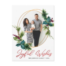 Elegant jul glada önskningar Holly Pine Foto