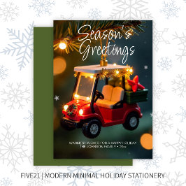 Elegant Jul Golf Cart Ornament ・ Grönt Julkort