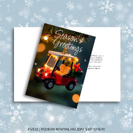 Elegant jul Golf Cart Ornament Helgkort