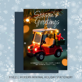 Elegant Jul Golf Cart Ornament Julkort