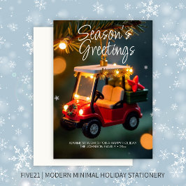 Elegant jul Golf Cart Ornament Julkort