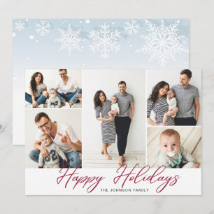 Elegant jul Gräs Cones 5 PHOTOS Hälsning Julkort