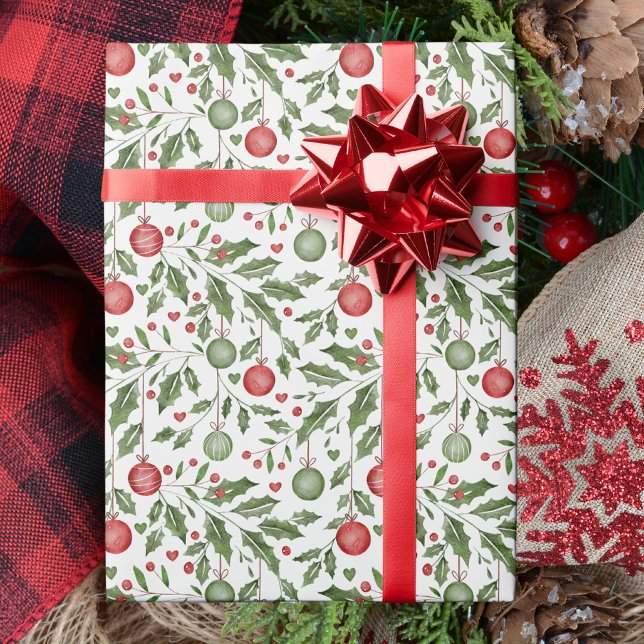 Elegant jul Greenery Helgdag Presentpapper (Skapare uppladdad)
