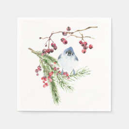 Elegant jul Grey med Bird Pappersservett